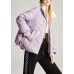 Style Purple Pockets drawstring Casual Winter Duck Down Winter Coats