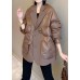 Handmade Khaki Casual Winter Puffer Jacket Down Coat