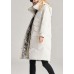 Handmade White hooded removable Stand Collar fashion Winter Duck Down Coat