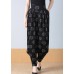 Casual Dot Print Pockets Wrinkled High Waist Harm Pants Spring