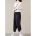 Top Quality Black elastic waist Casual Pants Spring