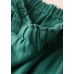 Loose Green Pockets drawstring Linen straight pants Summer