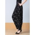 Casual Dot Print Pockets Wrinkled High Waist Harm Pants Spring