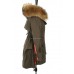 Beautiful Army Green hooded Raccoon hair collar tasseled drawstring Winter Duck Down Jacket